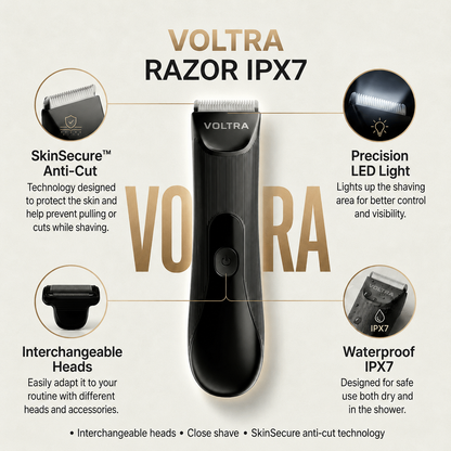 Voltra Razor® | No-Cut Waterproof Body Shaver IPX7 (Sensitive Areas)