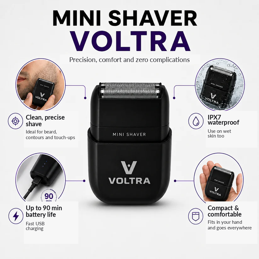Mini Shaver | IPX7 Waterproof Facial Shaver (Beard and Hair)